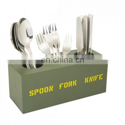 color powder coated three portion cutlery holders