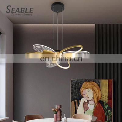 Zhongshan Professional Indoor Luxury Decoration Gold Black Color Living Room Modern LED Pendant Light