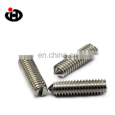 JINGHONG SS 304 Slotted Set Screws with Cone Point DIN 553