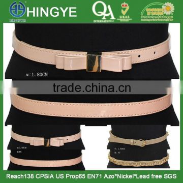 Fashion Doubled Waistband Bow Shape Buckle PU Belt -- E1412065