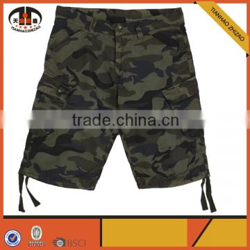 High Quality Six Pockets Camo Green Army Shorts for Men