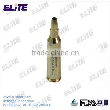 FDA Approved High Quality Gold Plated Brass 22-250 Rem Caliber Cartridge Red Laser Bore Sight