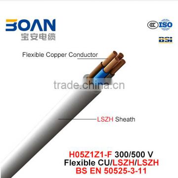 H05z1z1-F Electric Wire 300/500V Flexible Cu/Lszh/Lszh BS EN 50525-3-11