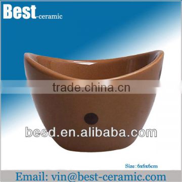 decal glazed ceramic souffle cup