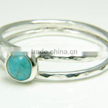 Natural turquoise Gemstone Sterling silver Ring
