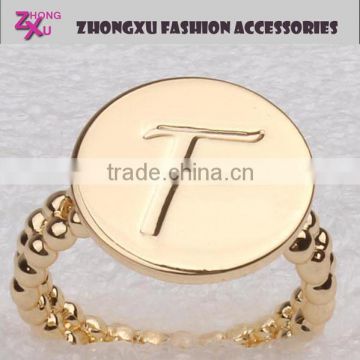 latest wholesale hot sale gold plated custom initial ring