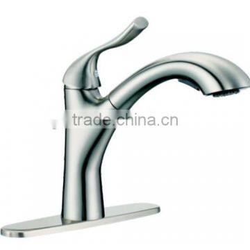 Brushed Nickel Commercial American Style Pull Out Kitchen Faucet 8642-BN