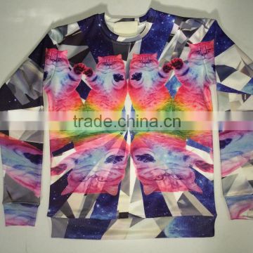 Custom OEM 3d printing crewneck sweatshirts hoodie fleece fabric