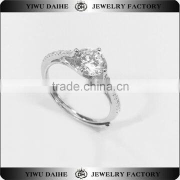 Jewelry Fashion 925 silver white zircon wedding ring for women Smart Opening Ring