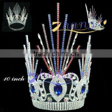 newest design colorful shiny rhinstone pageant crown