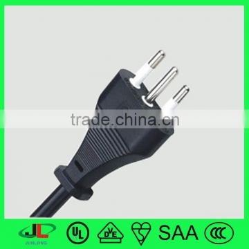 High quality 10A250V Italy 3 round pin plug with IMQ approval AC power cord