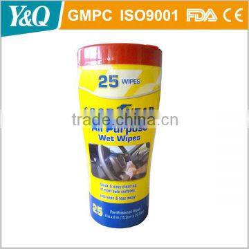 for car and motorcycle cleaning wet wipe with tub