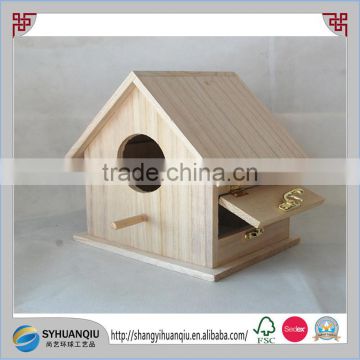 Paulownia wooden bird house with a side door easy to cleaning CN