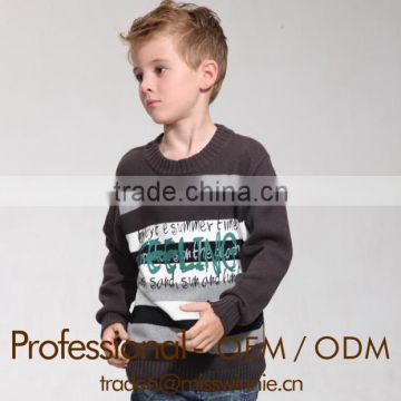 kids brand printed triped sweater wholesale, knitting sleeveless sweater