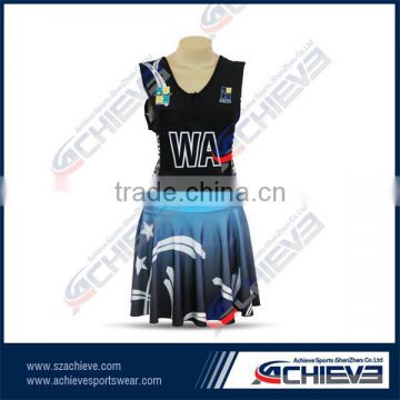Sportive fashion design hot sale kid size netball dress