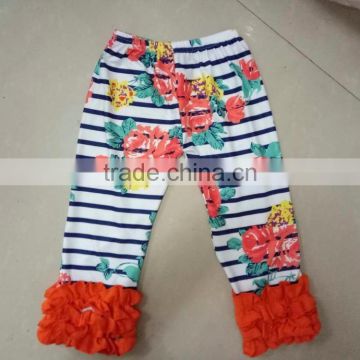 Cheap High Quality printing 100% made of cotton soft short & pants girl ruffle pants