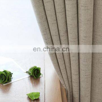 Solid Plaid Blackout Home Decor Curtain For Living room Darpe Faux linen Curtains for Bedroom Rideaux Window Customized