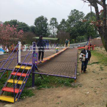 Outdoor Wooden Crossing Bridges For Amusement Or Adventure Park Factory Made