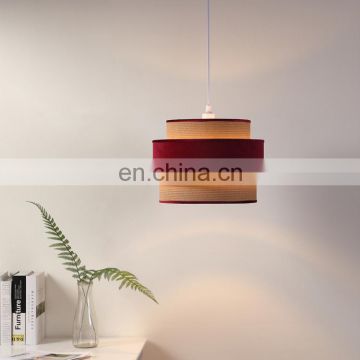 Korea modern cheap custom logo home decor round red hanging ceiling lamp for hotel