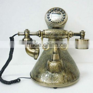 corded brass vintage reproduction telephone