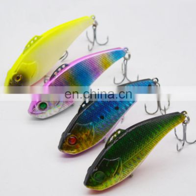 Hot sell 3D eyes  sea water Sinking Vibe Lure Metal Spoon Jigging Fishing Lures 19g Vibration Lead Fish body