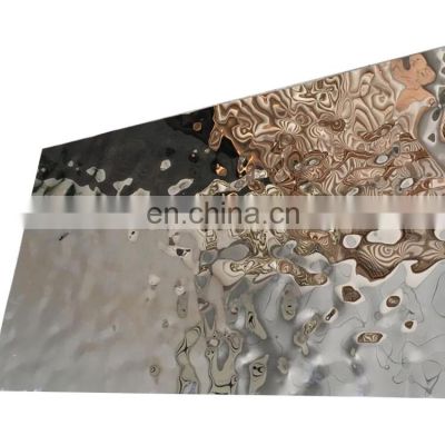 Best Quality 304 316 Stainless Steel Water Ripple Pattern Metal Sheet for Ceiling Panel Decoration