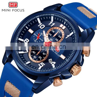MINI FOCUS MF0268G Fashion Sport Quartz Wristwatch Functional Chronograph Water resistant Stylish Men's Watch
