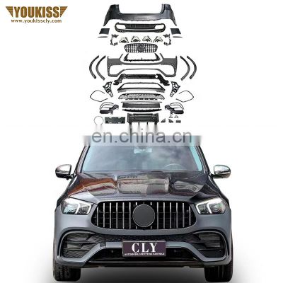 Genuine Car Part For 2020 Benz GLE W167 Modified GLE 63 AMG Front Rear Car Bumper With Grille Wheel Arch Rear Diffuser With Tips