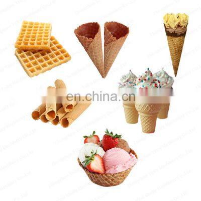 Industrial wafer crispy rolled ice cream biscuits cone making machines