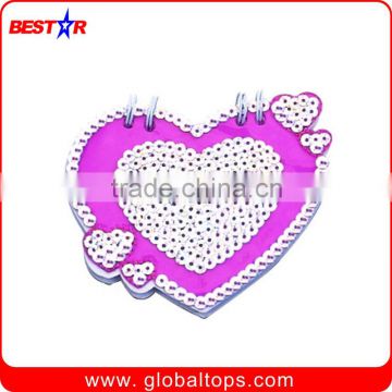 Novelty Spiral Memo Pad with Pen of Heart Shape