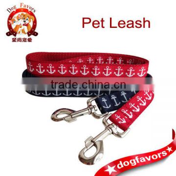 Nautical Anchor Dog Leash. Large. 1" wide. America. Red, White and Blue. Navy Blue. Sailor. Sailing. Ship..