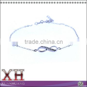 Fashinable Design Sterling Silver with CZ Infinity Bracelet Wholesale
