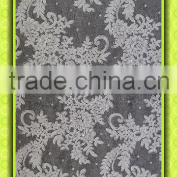 Embroiedered Jaquared lace fabric CJ089CB
