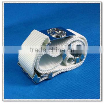57mm white nylon military suspender belt ,custom military belt buckles