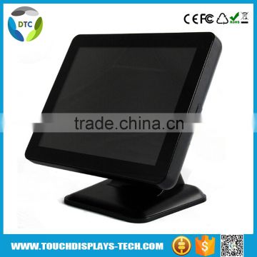 Stock 15 inch industrial projected capacitive Desktop True Flat touch monitor