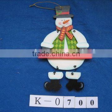 wooden decoration with snowman design with FEST FROHES words