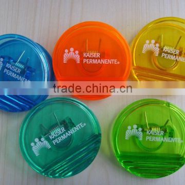 Plastic Circle magnetic clip, Plastic translucent power clip, Promotional magnetic power clip, PTMC055