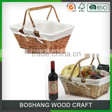 Wholesale Hot Sale Picnic Wine Shopping Basket