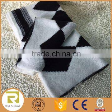 Wholesale 100% Acrylic knit jacquard throw blanket