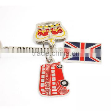 2015 best selling UK flag rectangle London souvenir carabiner keyring/ london souvenir keychain