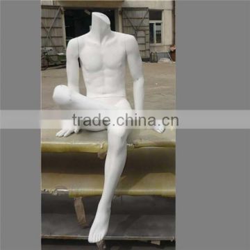 Store Fixture White Male Sitting Jointed Mannequin For Sale
