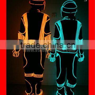 Full color change fiber optic glow in the dark dance costume,custom light up led suit,stage show led dance costume