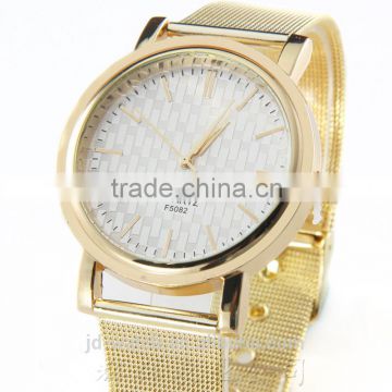 Men Dress Gold-Tone Metal Mesh Bracelet Watch quartz wirst watch movement china factory