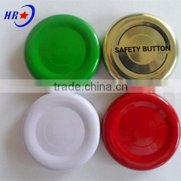 tinplate screw cap with safety button