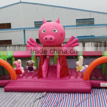 New design hot sale inflatable pink pig Bouncer castle for commercial use