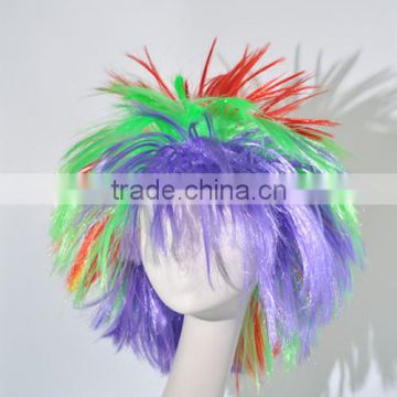 Crazy fans wig Colorful rainbow wig synthetic costume wig N293