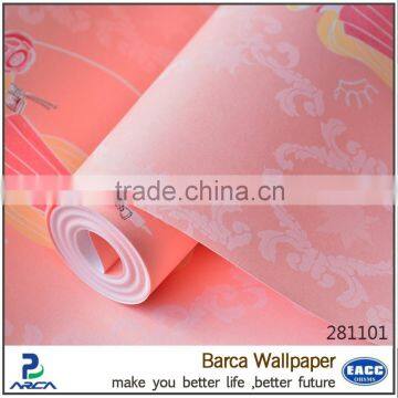 cute non woven self-adhesive wall decor wallpaper