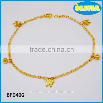 China Manufacture Stainless Steel Gold Charm Fashion Bracelet 2016