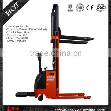 2Ton Full Electric Powered Battery Operated Straddle Pallet Stacker