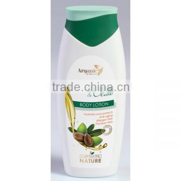 Body Lotion Argan and Olive Hydrates and Protects - 400ml. Paraben Free. Made in EU. Private Label